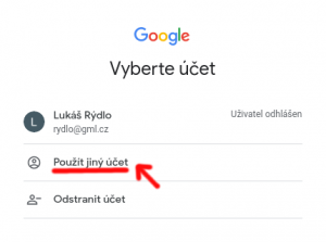 Vytvoření nového účtu, první krok.