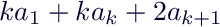 $ka_1+ka_k+2a_{k+1}$
